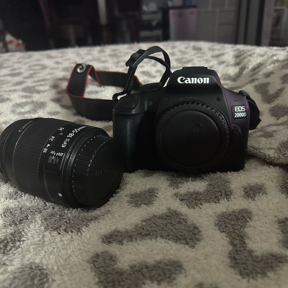Canon EOS 2000D Black DSLR Camera with Lens